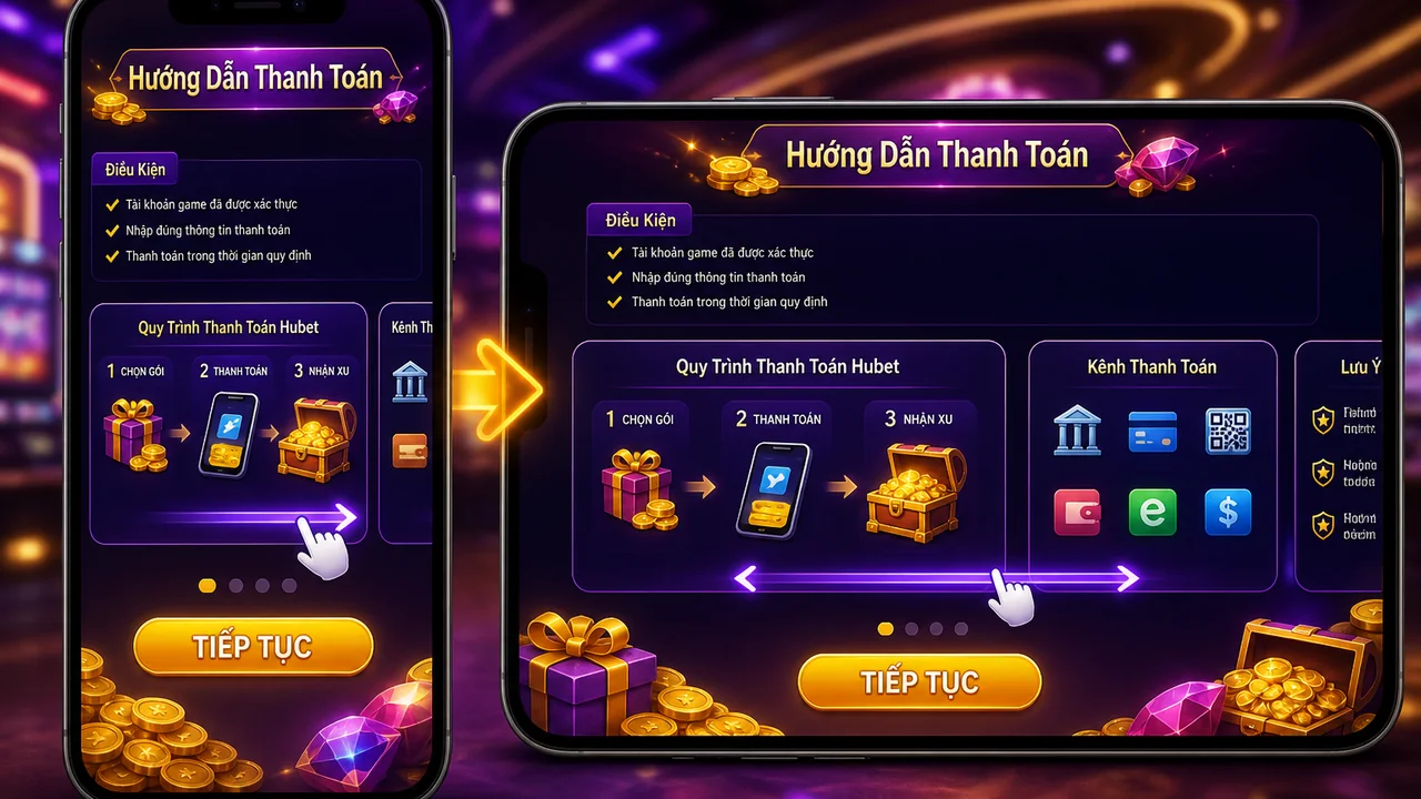 Đọc hướng dẫn thanh toán trên màn hình nhỏ: đánh giá Hubet khi phóng to điện thoại