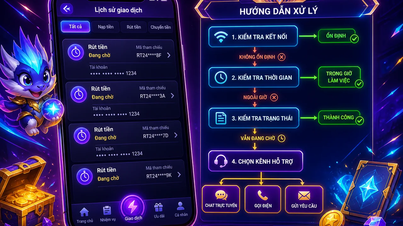 Giao dịch chờ cập nhật trên điện thoại: cách xử lý hubet theo cây quyết định